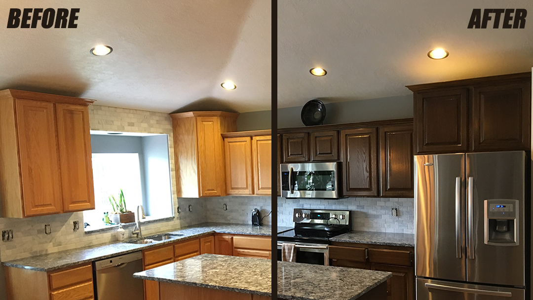 WoodWorks Refurbishing Kitchen Cabinet Refinishing Before And After 